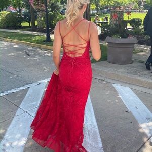 Red Sherri hill prom dress